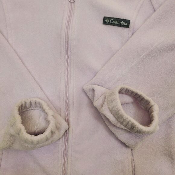 Columbia Fleece Full Zip Up Light Violet Purple Jacket Women Medium - Picture 5 of 13